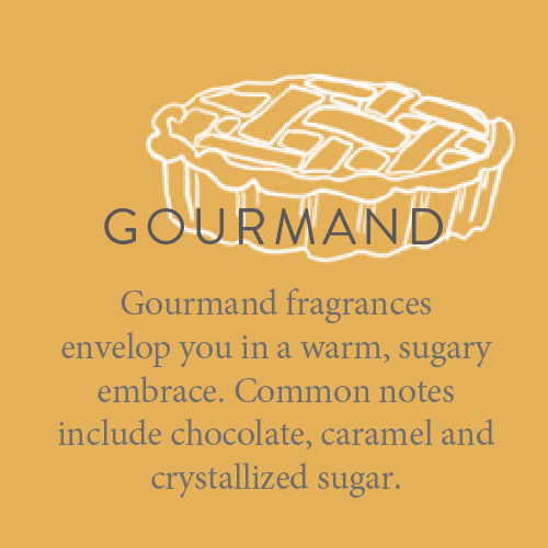 Gourmand fragrances envelop you in a warm, sugary embrace. Common notes include chocolate, caramel and crystallized sugar.